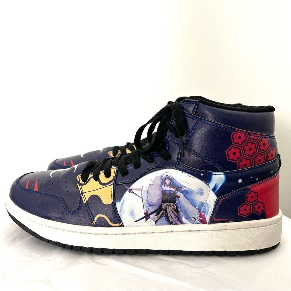 Anime Men’s High Top Lace up Sneakers Blue Character Size 9‎